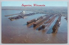 Superior Wisconsin Iron Ore Docks Great Northern Railroad Postcard picture