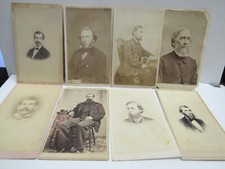Antique CDV Photo Lot of 8 Men with beards no locations 1860s picture