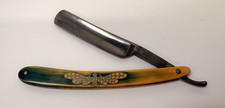 Vintage H.Boker Straight Edge Razor w/ inlaid Moth -101RP - S702 picture