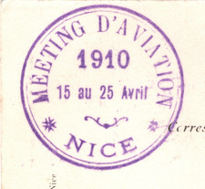 FRANCE PIONEER AVIATION Card *AIR MEETING NICE* 1910 Super Violet CACHET WQ55 picture