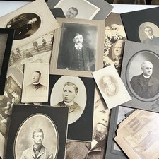Antique Photograph On Board Cabinet Card CDV Handsome Men Man Variety Lot Of 19 picture