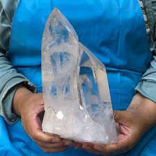6LB Natural clear crystal quartz cluster freeform mineral energy healing picture