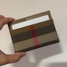 Burberry Beige and Red Check Card Holder picture