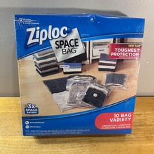 Ziploc Space Bag 10 Bag Variety Pack Vacuum & Travel Compression Bags NEW picture
