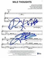 DJ KHALED  SIGNED WILD THOUGHTS AUTOGRAPHED 8.5 x 11 LYRIC SHEET BECKETT BAS picture