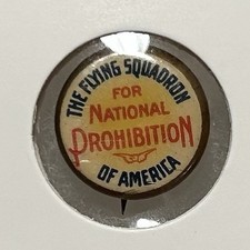 Vintage 1910s The Flying Squadron For National Prohibition Of America Pinback  picture