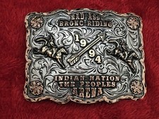 INDIAN Bronc Riding X~Treme☆1994☆ RODEO CHAMPION☆Bad Ass☆TROPHY BUCKLE☆Rare☆X52 picture