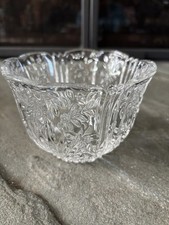 Vintage Oneida German Crystal 5” Bowl, Spring Lace Pattern, Starburst Bottom picture