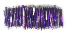 Bulk Misprint Pen Lots: PURPLE/VIOLET/LAVENDER Ballpoint Click Pens: 30/100/500 picture