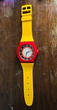 Rare Vintage Swatch Wrist Watch Jumbo Maxi Wall Clock Retro 80s90s Pop Art WORKS picture