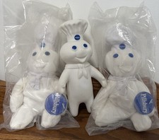 3 Pillsbury Doughboy Dolls Vintage 1997 Unopened In Original Bags picture