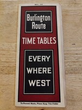 Burlington Route Train Schedule May 1939 Midwest Vintage picture