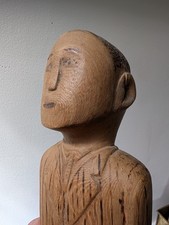 Vintage Primitive Hand Carved Folk Art Head Figure picture