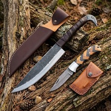 Handmade Viking Knife Set, Norse Raven Head Knives, Nordic Knife Combo Gift picture