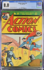 ACTION COMICS #37 CGC VF 8.0 (D.C. 1941) 4TH HIGHEST GRADE ONLY 4 BOOKS HIGHER picture