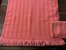 VTG Fieldcrest  1970s Pink & Coral Striped Bath Towel & Washcloth picture