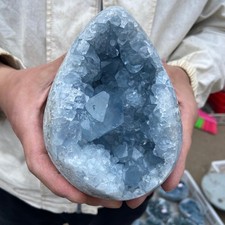 4.5LB Natural Blue Celestite Geode Quartz Crystal Mineral Specimen Healing picture