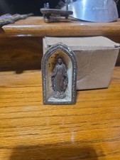 Vintage Catholic Virgin Mary Miniature Altar Shrine Grotto picture