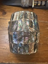 Vintage Mid Century Mexican Abalone Shell Mosaic Ice Bucket Hecho En Mexico picture