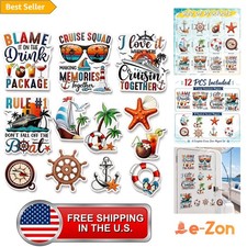 Cruise Door Magnets Set 12pcs Nautical Cruise Ship Decorations Fun Style picture