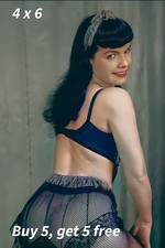 4x6 🟢 - Bettie Page - Mid-Century Glamour - 1950s - Studio Archive - Photo picture