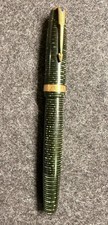 Parker Vacumatic Emerald Pearl Blue Diamond Fountain Pen USA Nib Untested picture