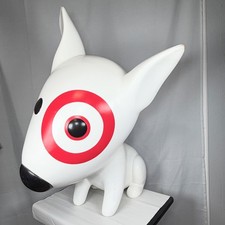 RARE Bullseye Target Dog Statue Store Display Bull Terrier Sculpture Sitting picture