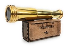 Pirate Spyglass Vintage Victorian Brass Telescope w/ Box Nautical Maritime Gifts picture