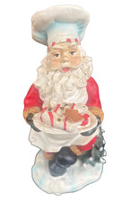 Vintage 1960s Christmas Santa Mr Claus standing figurine 8” plate cookies rare picture