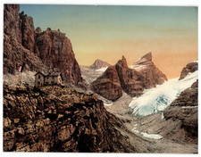 France, Alps, Refuge Tuckett et Col Tuckett vintage photochrom photochromic,  picture