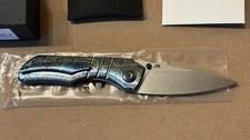 Kansept MINI LANZA Timascus Titanium Liner Lock Drop Point 20CV Thumbstud Knife picture