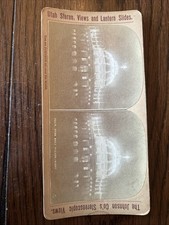 Rare Antique 1900 Night Stereoview Utah Salt Palace Illuminated Johnson Co Photo picture