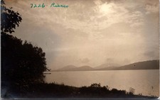 Piseco Lake NY RPPC Lake and Mountain Shoreline Vintage Postcard 4P24-22 picture