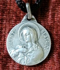 St. Beatrice Sterling Vintage & New Holy Medal Catholic Patron of Prisoners picture