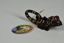 Vintage Zoo Light IQ Chameleon Black Speckled Lizard Light Up Toy picture