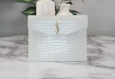 Yves Saint Laurent Uptown Baby Cream Crocodile Embossed Leather Pouch Clutch Bag picture