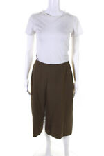 Jil Sander Womens Zip Back Solid Slit Flare Midi Dress Brown Size 40 picture