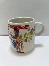 Anthropologie Starla M. Hoffman Floral Initial Monogram Letter T Mug Coffee Tea picture
