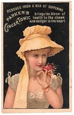 PARKER'S GINGER TONIC ~ Vintage Illustrated Ad Card ~  picture
