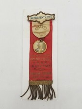 Antique 1909 I.O.O.F. Grand Lodge of New York Pin Back Medal Saratoga Springs picture