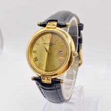 Balenciaga Quartz Watch Gold Dial Date Mens Vintage Rare Working Free Size Japan picture