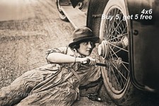 1920s Flapper Woman Vintage Car 4x6 Photo Antique Automobile picture