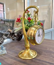Beautiful Vintage Brass Desk Clock Table Clock Antique Nautical Clock Brass Gift picture