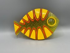 Vintage Yellow Orange Lucite Fish 60s Mid Century Colorflo Trivet Wall Hanging picture