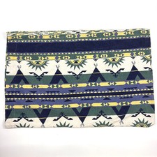 VTG 90s LL Bean Southwestern Teepee Flannel Standard Pillowcase Aztec Geometric picture