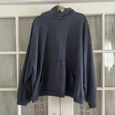 Balenciaga Garde-Robe Oversized Hoodie Dark Gray Logo Pullover Kangaroo Pocket picture