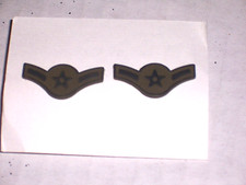 USAF US Air Force Insignia Grade Airman Subdued Metal Pin Pair genuine GI picture