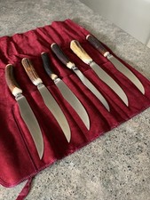 Vintage Hoffritz Stainless Genuine Stag/Antler Handle Steak Knives Set England picture