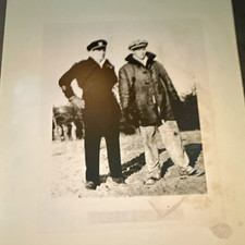 ⁠Vintage WWII US Army Air Forces Officers Pilot Flight Gear Photo 11x14 picture