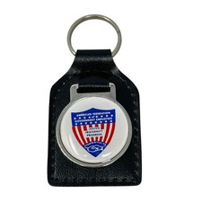 Vintage AFGE Union Keychain AFL-CIO Government Employees Leather Fob picture